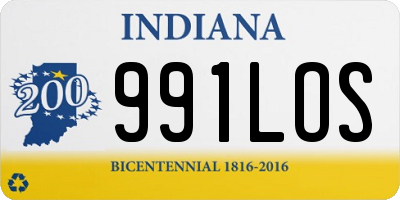 IN license plate 991LOS
