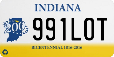 IN license plate 991LOT