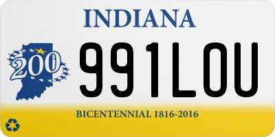 IN license plate 991LOU