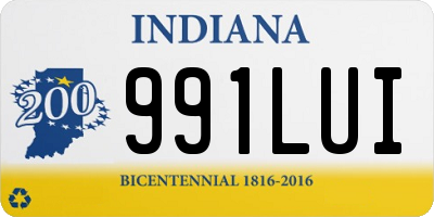 IN license plate 991LUI