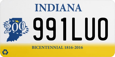 IN license plate 991LUO