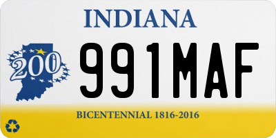 IN license plate 991MAF