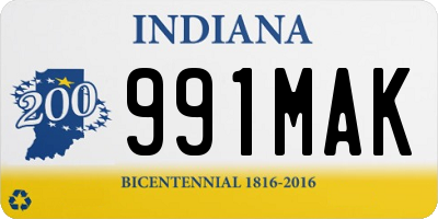 IN license plate 991MAK