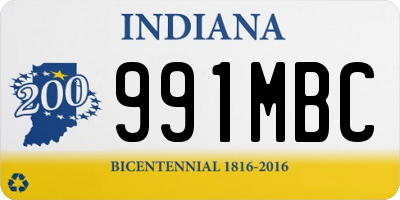 IN license plate 991MBC