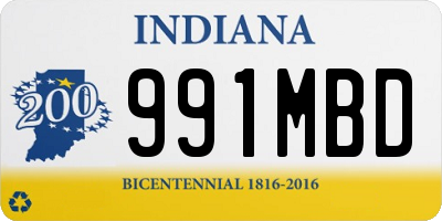 IN license plate 991MBD