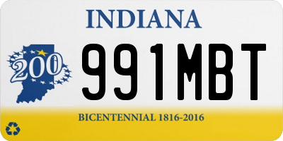 IN license plate 991MBT