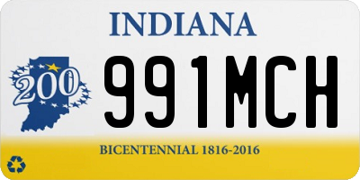 IN license plate 991MCH