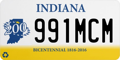 IN license plate 991MCM
