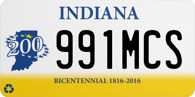 IN license plate 991MCS