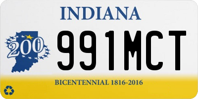 IN license plate 991MCT