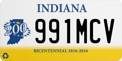 IN license plate 991MCV