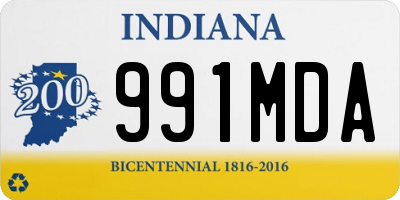 IN license plate 991MDA