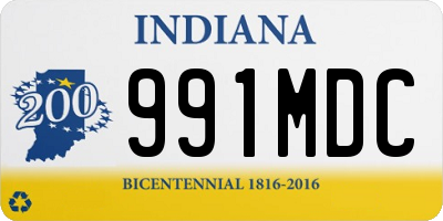 IN license plate 991MDC