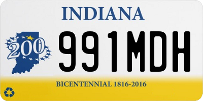 IN license plate 991MDH