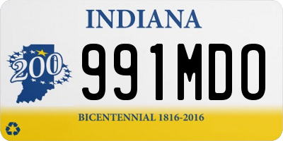 IN license plate 991MDO