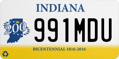 IN license plate 991MDU