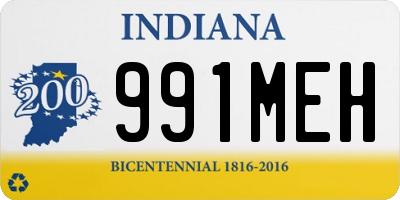 IN license plate 991MEH