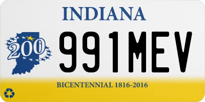 IN license plate 991MEV