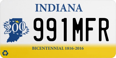 IN license plate 991MFR