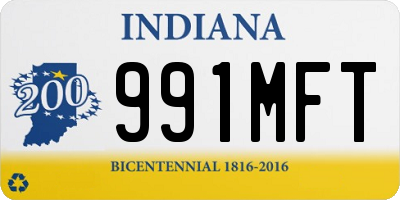 IN license plate 991MFT