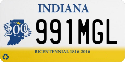 IN license plate 991MGL