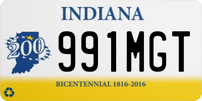 IN license plate 991MGT