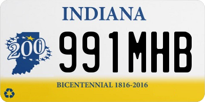 IN license plate 991MHB