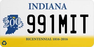 IN license plate 991MIT