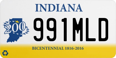 IN license plate 991MLD