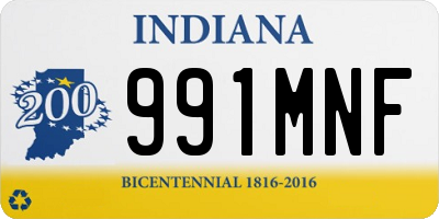 IN license plate 991MNF