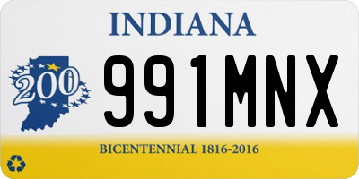 IN license plate 991MNX