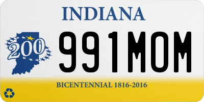 IN license plate 991MOM