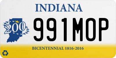IN license plate 991MOP