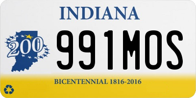 IN license plate 991MOS