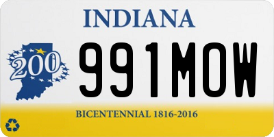 IN license plate 991MOW