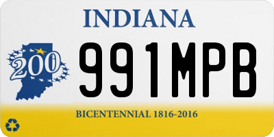 IN license plate 991MPB