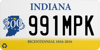 IN license plate 991MPK