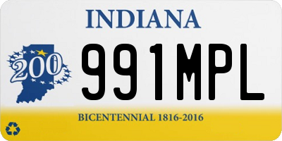 IN license plate 991MPL