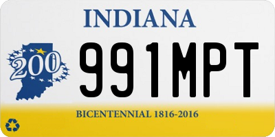 IN license plate 991MPT