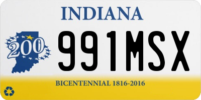 IN license plate 991MSX