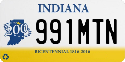 IN license plate 991MTN