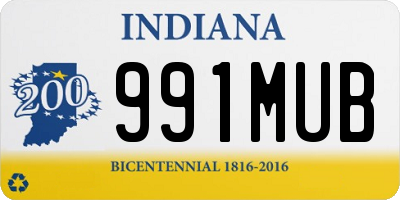 IN license plate 991MUB