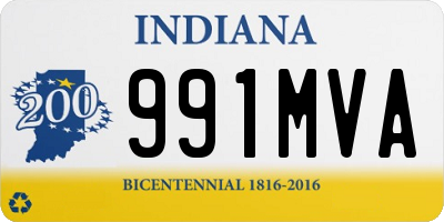 IN license plate 991MVA