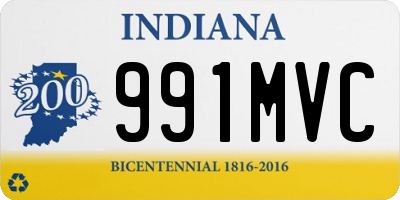 IN license plate 991MVC