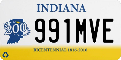 IN license plate 991MVE