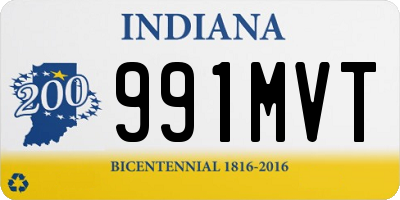 IN license plate 991MVT