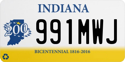 IN license plate 991MWJ