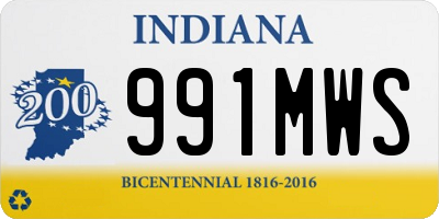 IN license plate 991MWS