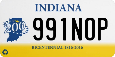 IN license plate 991NOP