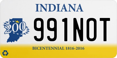 IN license plate 991NOT